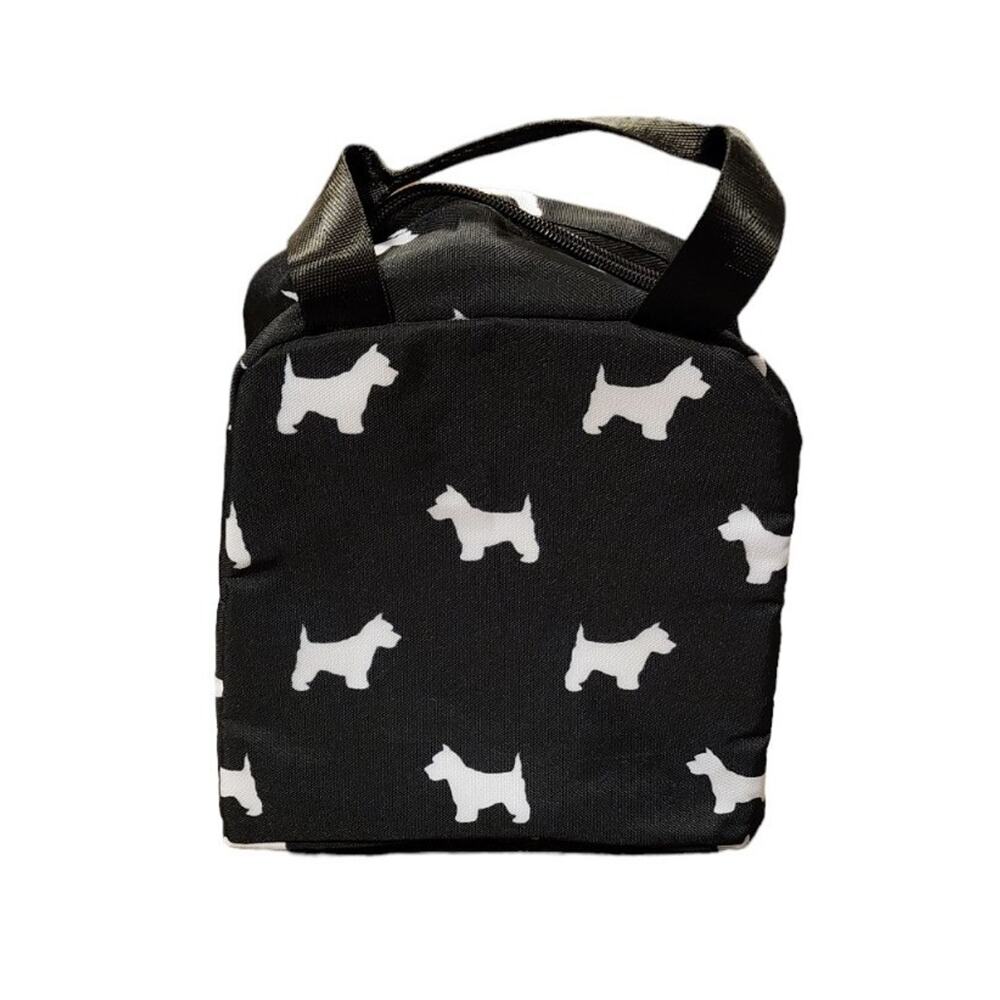 Small Dog Yorkie Lunch Bag Cooler Black White